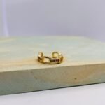 Piercing fake elo cravejado ouro 18k