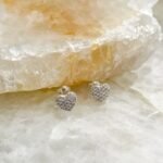 Brinco coração cravejado 925