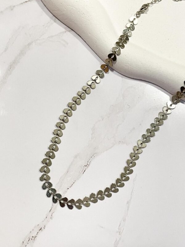 Choker corações ródio branco