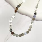 Choker medalha ródio branco
