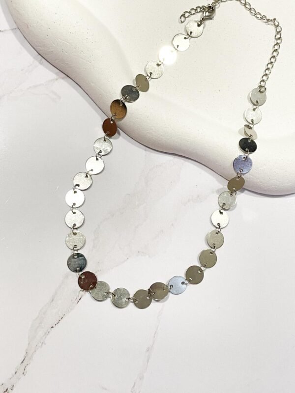 Choker medalha ródio branco