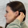 Argola tubo ouro 18k - Imagem 2