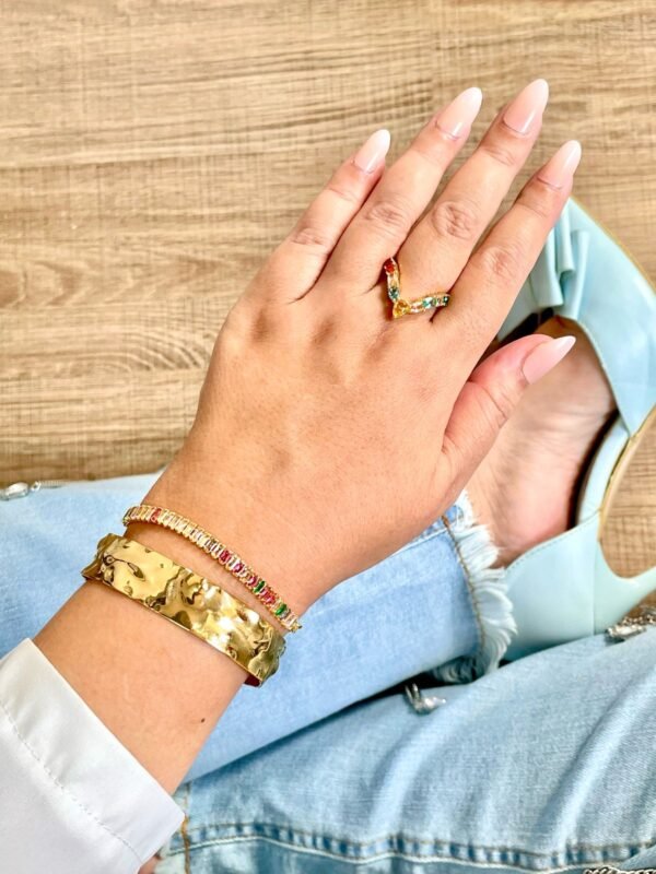 Bracelete martelado ouro 18k - Imagem 3