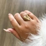 Anel coração alongado ouro 18k