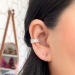 Piercing fake cristais luxo ouro 18k