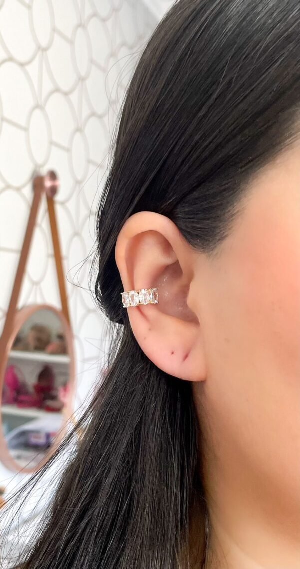 Piercing fake cristais luxo ouro 18k