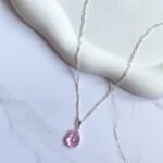 Colar gota rosa