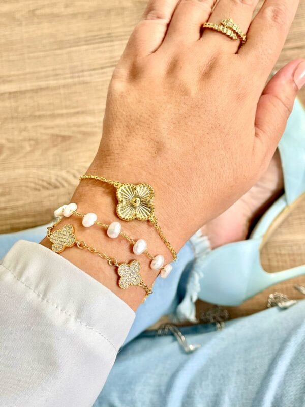 Pulseira inspiração Van cleef ouro 18k - Imagem 3
