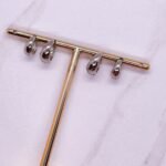 Dupla argola gota ródio branco