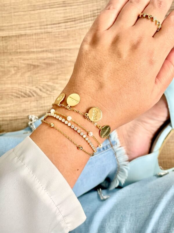 Pulseira medalhas ouro 18k - Imagem 3