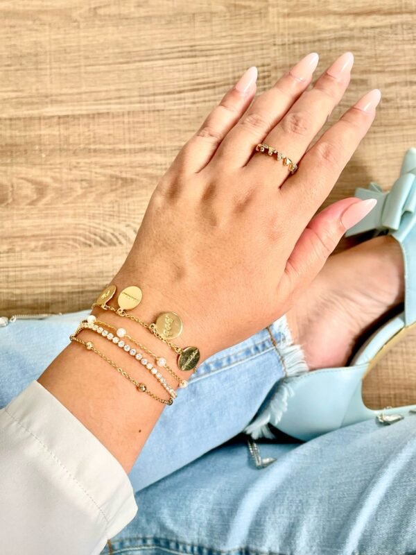 Pulseira medalhas ouro 18k - Imagem 2