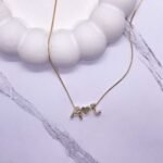 Colar personalizado 2 letras e coração ouro 18k