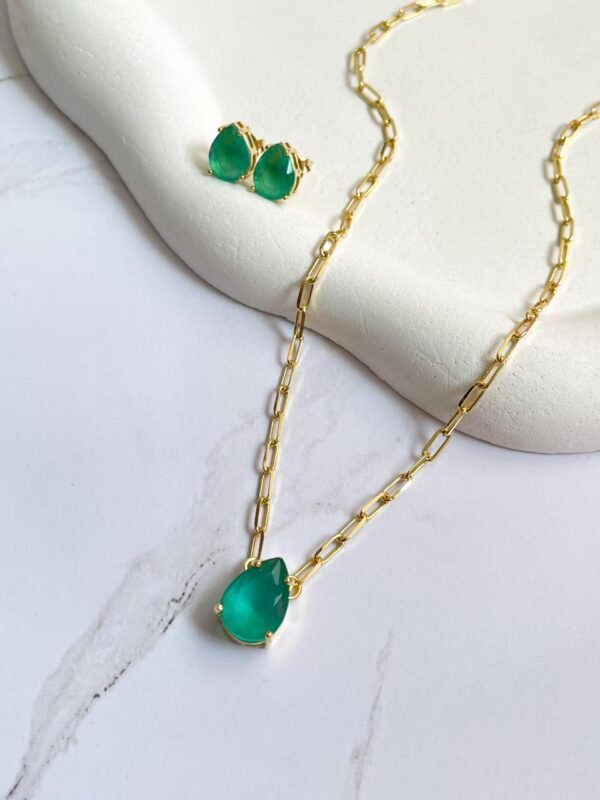 Conjunto cartier pedra fusion verde