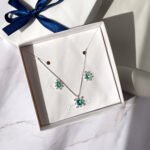 Conjunto turmalina prata 925