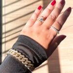 Bracelete elos cravejado ouro 18k