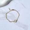 Pulseira trevo madrepérola ouro 18k