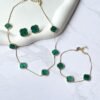 Pulseira trevo verde ouro 18k - Imagem 2