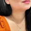 Conjunto trevo cravejado ouro 18k - Imagem 2