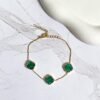 Pulseira trevo verde ouro 18k - Imagem 4