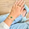Pulseira trevo verde ouro 18k
