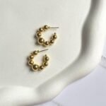 Argola esferas ouro 18k