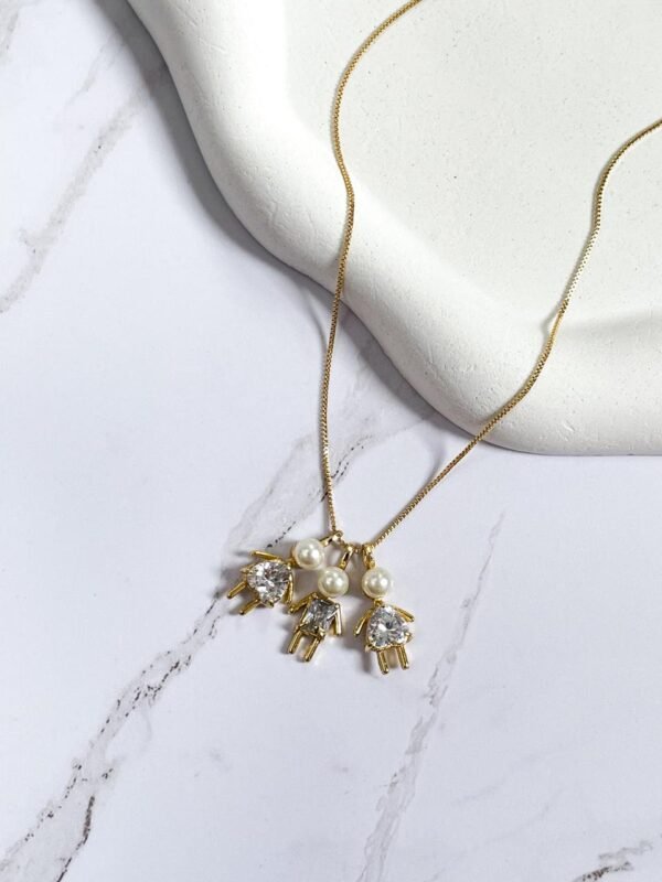 Colar filhos pérola e cristal ouro 18k - Image 4