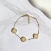 Pulseira trevos madrepérola ouro 18k