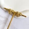 Brinco coração trabalhado ouro 18k