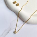 Conjunto chuveirinho ouro 18k