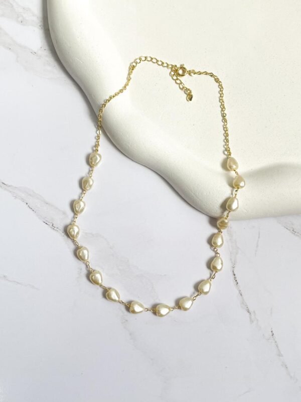 Choker pérola barroca ouro 18k