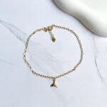 Tornozeleira sereia ouro 18k