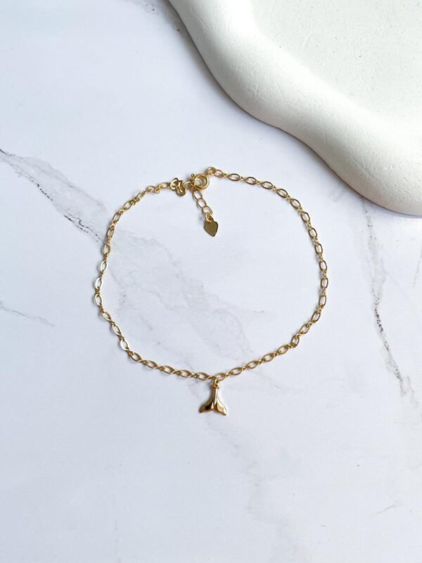 Tornozeleira sereia ouro 18k