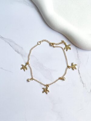 Tornozeleira mar ouro 18k