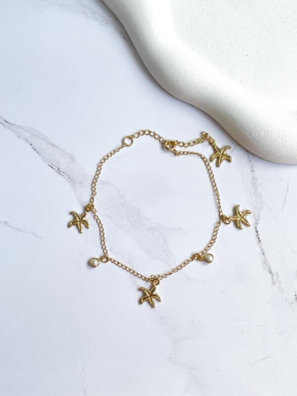 Tornozeleira mar ouro 18k