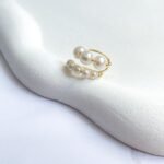 Piercing fake duplo pérolas ouro 18k