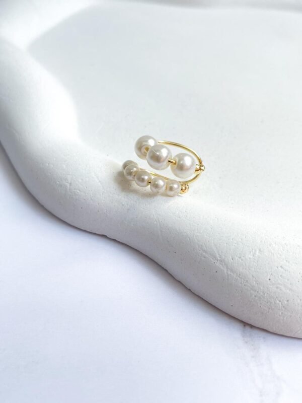 Piercing fake duplo pérolas ouro 18k