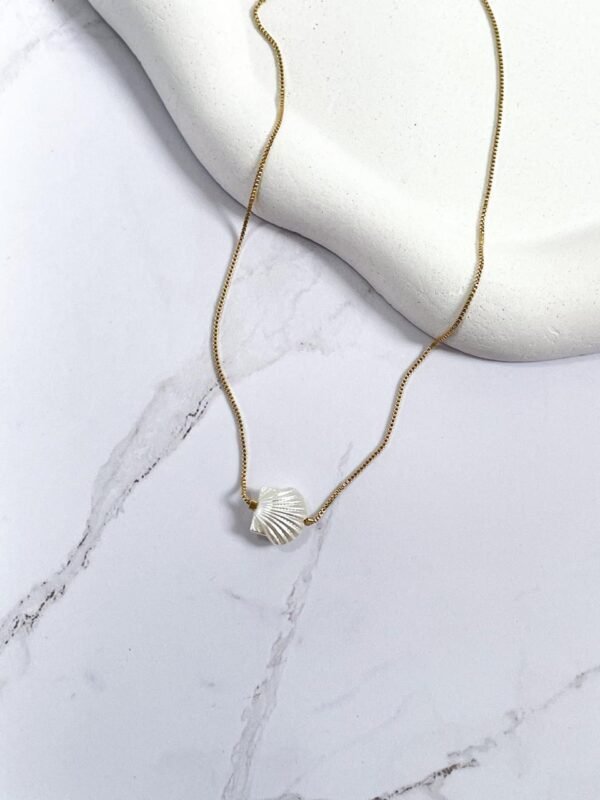 Choker concha pérola ouro 18k