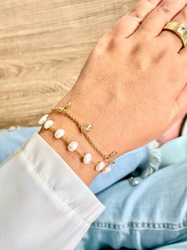 Pulseira pérolas barrocas ouro 18k - Imagem 2