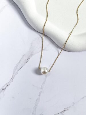 Colar pérola 10mm ouro 18k