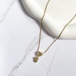 Colar menino coração cravejado colorido ouro 18k
