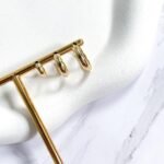 Trio argolas lisas ouro 18k