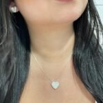 Colar coração cravejado