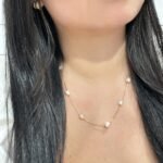 Colar pérolas coração ouro 18k