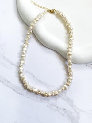 Choker pérolas barrocas ouro 18k
