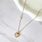 Colar coração marfim ouro 18k