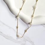 Choker pérolas e esferas ouro 18k