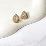 Brinco gota princesa ouro 18k