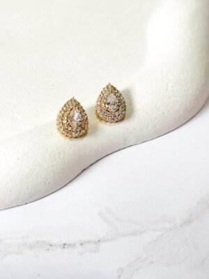 Brinco gota princesa ouro 18k