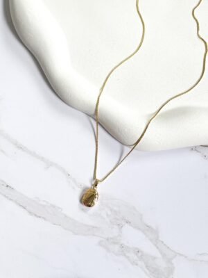 Colar relicário oval ouro 18k