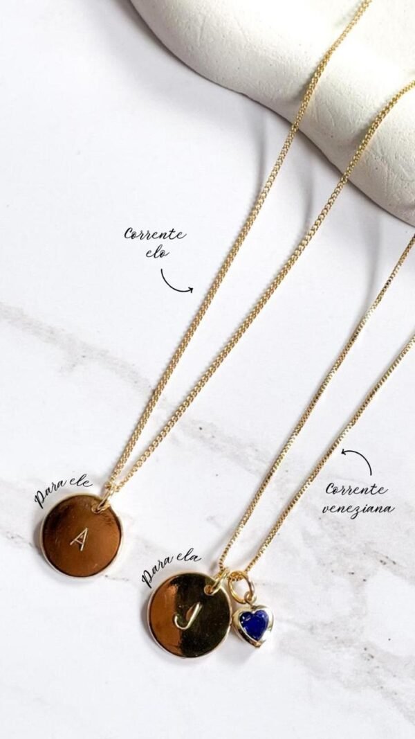 Kit colar personalizado ouro 18k - Imagem 2